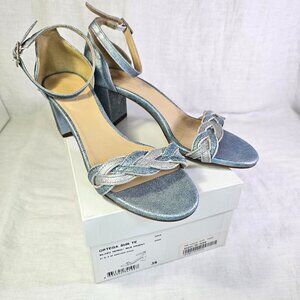 Sundance Ortega 2.5” Block Heel Braided Leather Sandals  EU38 Ocean Moonlight